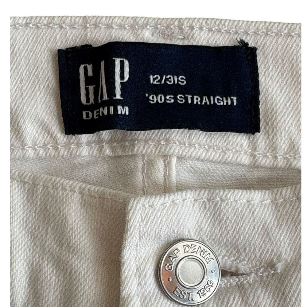 GAP ‘90’s Straight White Jeans Size 12 or 31 Short - Picture 3 of 8